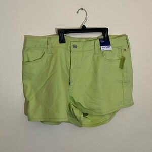 Old Navy Green Jean Shorts Vibrant Denim High Rise Style Size 22 NWT